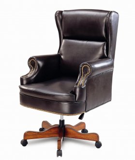 Vinyl Leather Stylish Executive Chair w/Nailhead Trim