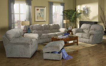 Sage Microfiber Transitional Living Room W/Sewn-on Arm Pillows [HLS-U269]