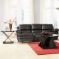 Black Bonded Leather Casual Reclining Living Room Sofa w/Options