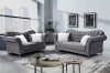 LCL-006 Sofa & Loveseat Set in Gray Velvet