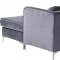 Eliana Sectional Sofa 660 in Grey Velvet Fabric by Meridian