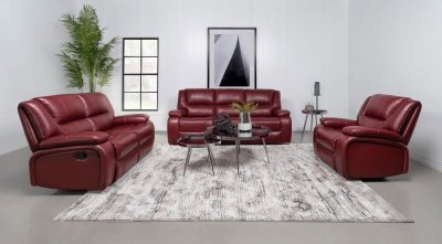 Camila Motion Sofa & Loveseat 610241 in Red by Coaster w/Options