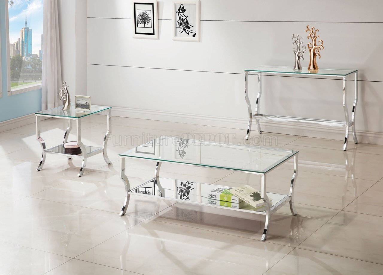 720338 Coffee Table 3Pc Set by Coaster w/Glass Top & Options - Click Image to Close