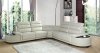 Orchid Modern Sectional Sofa in Ivory Leatherette