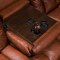 Brown Bonded Leather Contemporary Reclining Livng Room Sofa