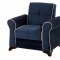 Irem Sofa Bed in Blue Microfiber by Rain w/Optional Items