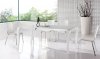 White Finish Modern Extendable Dining Table w/Optional Chairs