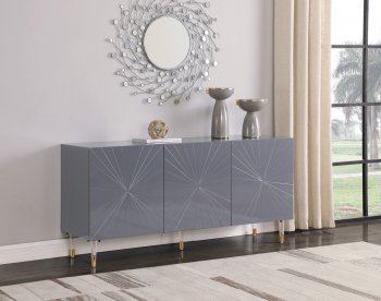 Starburst Buffet 317 in Grey Lacquer by Meridian [MRBU-317 Starburst]