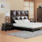 5 Piece Zebrano Finish Modern Bedroom with Oversized Headboard