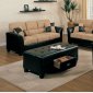 Two-Tone Taupe & Espresso Modern Sofa & Loveseat Set w/Options