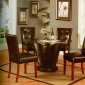 Round Glass Top & Espresso Base Modern Dining Table w/Options