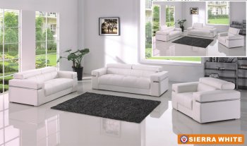 Sierra Sofa in White Bonded Leather by American Eagle Furniture [AES-Sierra White]