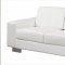 White Leather Vinyl Contemporary Living Room Sofa w/Metal Legs