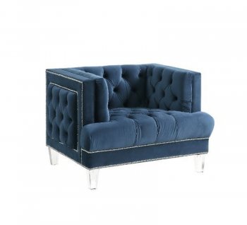 Ansario Chair 56457 in Blue Velvet by Acme [AMAC-56457 Ansario]