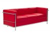 Charles Petite Leather Sofa in Red by Modway w/Options