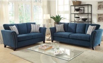 Campbell Sofa CM6095TL in Dark Teal Fabric w/Options [FAS-CM6095TL-Campbell]