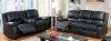 Gaffey Reclining Sofa CM6826 in Black Leather Match w/Options