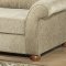 Bone Chenille Fabric Contemporary Living Room w/Bun Wood Feet