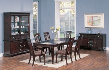 Deco Cherry Finish Contemporary Dining Room w/Framed Table Top [HLDS-D359]