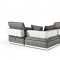 Panorama Sectional Sofa in Grey Fabric & White Leather by VIG