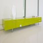 Green High Gloss Finish Modern TV Stand w/Doors & Drawers