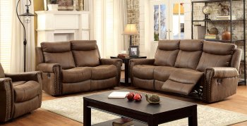 Geddes Reclining Sofa CM6264 in Brown Fabric w/Options [FAS-CM6264-Geddes]