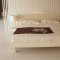 White Piano Leather Finish Contemporary Bed