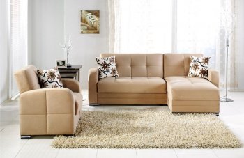 Kubo Sectional Sofa in Rainbow Dark Beige Fabric by Istikbal [IKSS-Kubo Rainbow Dark Beige]