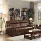 Keridge Recliner Sofa 9906BRW in Brown AirHyde by Homelegance