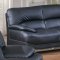 Black Bonded Full Leather Modern Sofa w/Optional Items