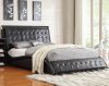 Tully 300362 Upholstered Bed in Black Leatherette by Coaster