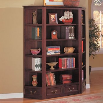 Dark Cherry Finish Bookcase w/Optional Corners [CRBC-480-800375]