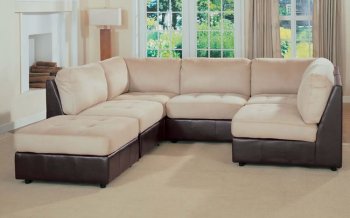 Leather and Microfiber Two-Tone Sectional Sofa [AMSS-N8-5980]