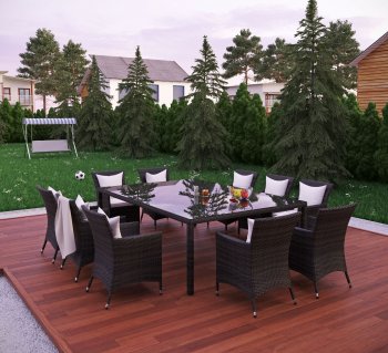 Bella Vista 11Pc Outdoor Patio Dining Set by Modway [MWOUT-Bella Vista]