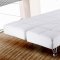 White Leatherette Modern Sofa Bed Convertible w/Metal Legs