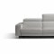 Augusto Power Reclining Sofa in Light Grey Leather by Whiteline