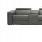 Picasso Power Motion Sectional Sofa in Dark Grey Leather by J&M