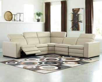 Texline Power Motion Sectional Sofa U59604 in Sand by Ashley [SFASS-U59604 Texline Sand]