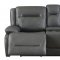 Dansby Power Motion Sofa in Charcoal Leather Match by Klaussner