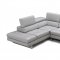 Aurora Sectional Sofa in Light Grey Premium Leather by J&M