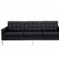 Florence Sofa FS90BLL in Black Leatherette - LeisureMod w/Option