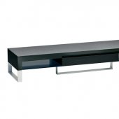 Black High Gloss Laquer Finish Modern Media Unit w/Aluminum Legs