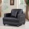 Ferrara Sofa 655 in Black Bonded Leather w/Optional Items