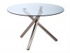 Lux Dining Table w/Clear Glass Top by Whiteline Imports