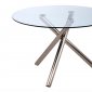 Lux Dining Table w/Clear Glass Top by Whiteline Imports