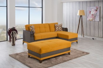 Almira Riva Orange Sectional Sofa in Fabric by Casamode [CMSS-Almira Riva Orange]