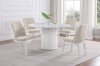 Acadia Dining Set 5Pc 105580 White by Coaster w/Beige Chairs