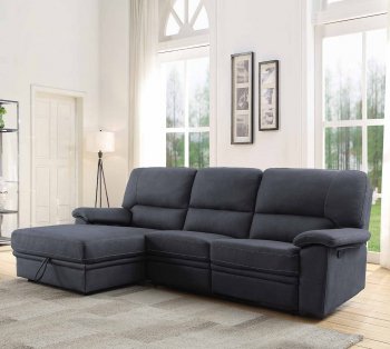 Trifora Motion Sectional Sofa 51605 in Dark Gray Fabric by Acme [AMSS-51605 Trifora]