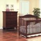 Deep Cherry Finish Contemporary Baby Crib