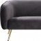 Harlow Sofa 685 in Grey Velvet Fabric by Meridian w/Options